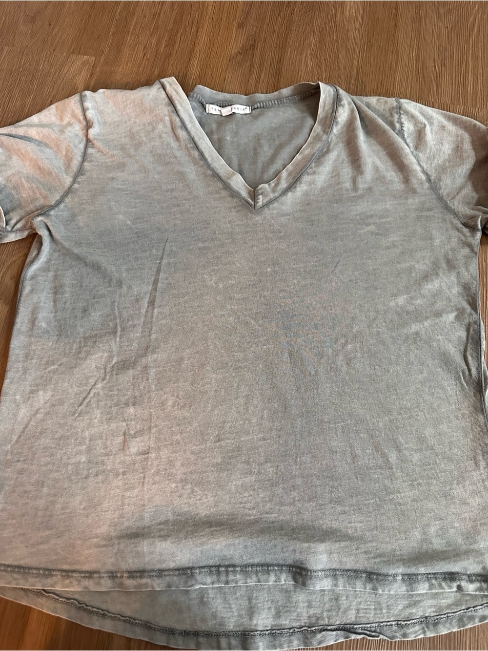 Tempo Paris Women's V-Neck Short Sleeve Tee - Light Gray